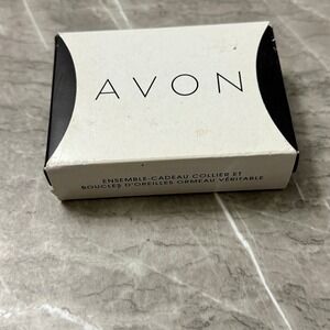 Vintage‎ Avon Genuine Abalone Necklace & Earrings Gift Set – NIB in Original Box